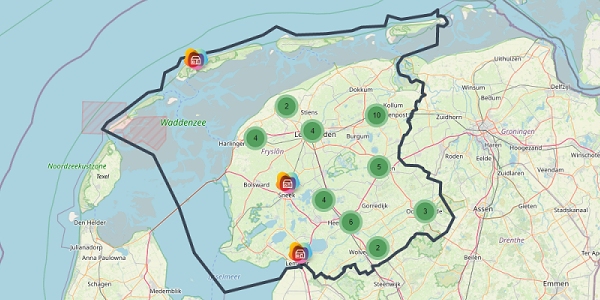 Kaart van Friesland