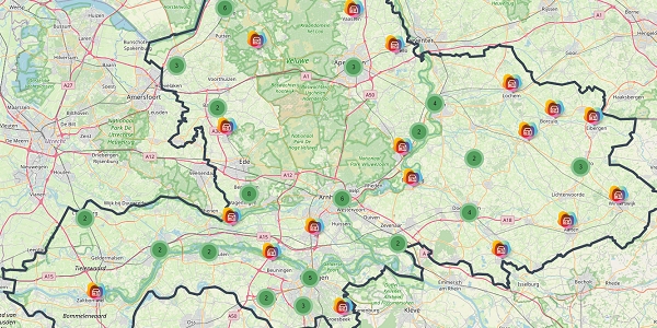 Kaart van Gelderland